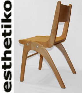 2x Stuhl / Kinderstuhl, helles Holz, 50er RARE