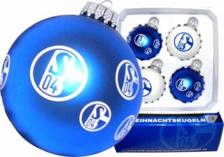 4er FC Schalke 04 S04 Weihnachtskugeln Christbaumkugeln Weihnachtsbaum