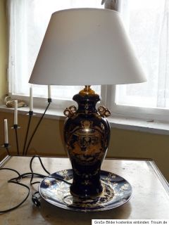antike Tischlampe + Unterteller Lampe Antik