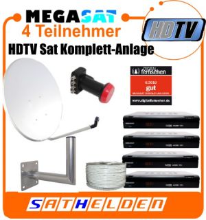 Teilnehmer HDTV Sat Anlage HD 500 WH SQ Spiegel Kabel
