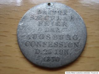 ALTDEUTSCHLAND SACHSEN MEDAILLE 1830 AUGSBURG CONFESSION   M. LUTHER