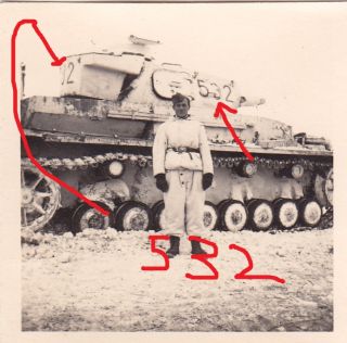 Wintertarn weiß gekalkt Turmnummer 532 Rußland Panzer IV