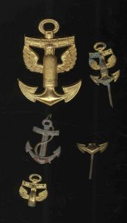 Marine 5 x verschiedene Abzeichen Uniform Anker