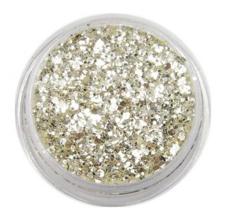 3g Silber Glitter Flake in Dose Nail Art Glitterpuder verschiedende