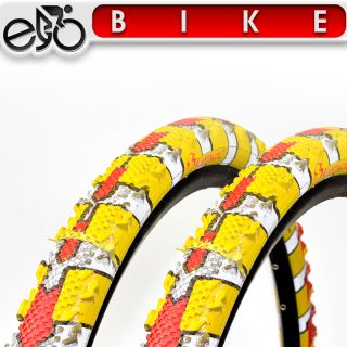 Hazarea Fahrrad Reifen 26 x 1,95 50 559 rot gelb Reflex A496