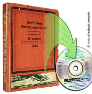 Fernsprechbuch Telefonbuch Dresden 1943 (CD) FB047