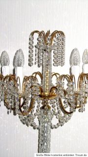Wunderschöne Antik Messing Bleikristall Stehlampe