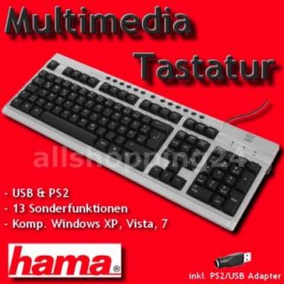HAMA Easy Line PC Tastatur Computer Keyboard PS2 USB