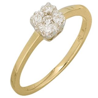 Diamantring Ring mit Brillanten, 585 Gold, Gelbgold, Fingerschmuck