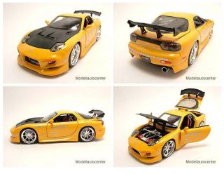 Mazda RX 7 FD3S gelb, Tuning, Modellauto 124 / Jada Toys