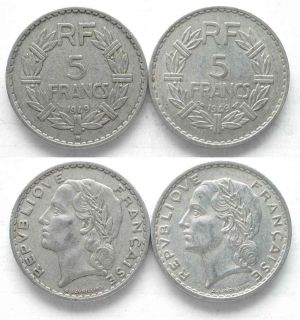 FRANCE FRANKREICH 5 Francs 1949,49 B # 46697
