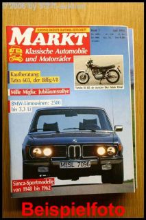Oldtimer Markt 7/92 BMW 2500 Simca Yamaha Tatra 603