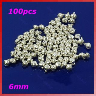 100pcs Small Bell Craft Jewelry Wedding Charms 6mm Bead Findings