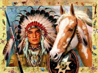 Indianer Alubild Navajo Chief mit Rahmen