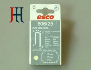 600 x ESCO TACKERKLAMMER 606/25,METABO,BOSCH,NOVUS,KWB