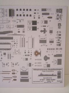 Wilhelmshavener Modellbaubogen Marinefährpram F617 Alles Gute *1250