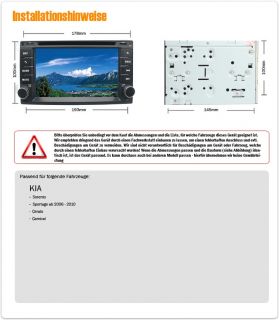 Autoradio Navigation KIA SPORTAGE SORENTO DVD Navi GPS