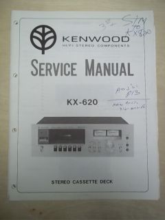Vtg Kenwood Service/Repair Manual~KX 620 Cassette Deck~Original