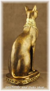ÄGYPTEN Grosse SKULPTUR der BAST Katze*Deko*GOLD*Geschenk*Cat*Neu