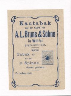   Kautabak A. L. Bruns & Söhne   ca. 1920 # 637