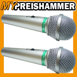 2x Mikrophon Mikrofon Microfon Profi Mikrophon 3m Kabel + 6,3mm Klinke