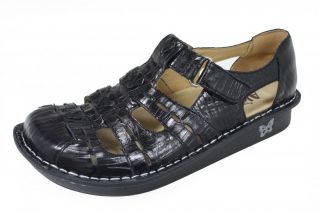 Casual Leather Fisherman Style Sandals Fancy Black PES 641