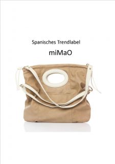 miMaO Trend Marken Handtasche Cannes Shopping Tasche beige Neu&OVP