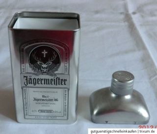 Jägermeister Dose Blechdose für 0,7 l Flasche in silber siehe Fotos
