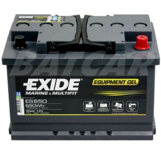 EXIDE ES650 GEL 12V 56Ah Versorgungsbatterie Camping Elektromotor 55Ah