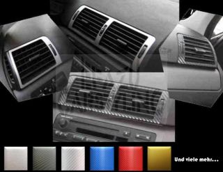Dekor Blenden Interieur Lüftungsdüsen BMW 3er E46 Carbon, Alu,