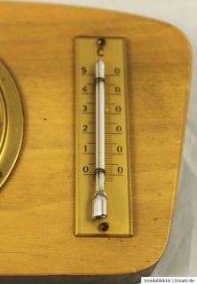 Wetter Barometer Hygrometer Thermometer Gischard Holz Messing 50er