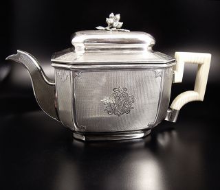 Antike Silber Teekanne Frankreich Ch. Harleux um 1895   950 Silber
