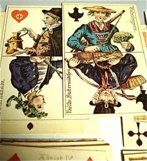 Hamburger Spielkarte um 1860, Faksimile GOLDRAND ungespielt