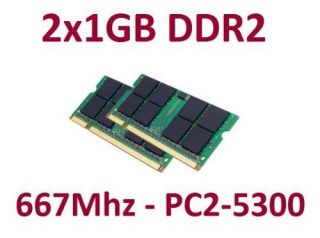 Kit 2 x 1 GB  2GB 200 pin DDR2 667 SO DIMM (667Mhz, PC2 5300,