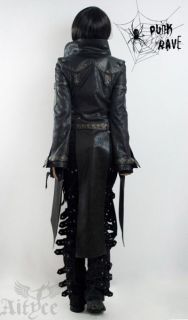 Unisex Punk Rave Mantel Jacke Visual Kei Rock Gothic Jacket lang