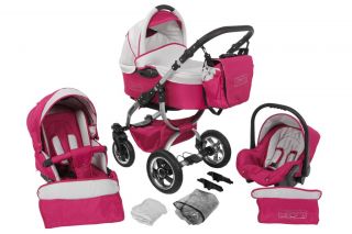 BabyCruz CombiCruzer 3 in 1 Kinderwagen, Pink, Alu, Wanne, Buggysitz