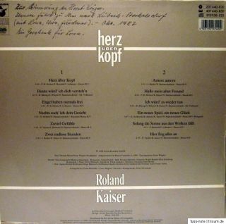 LP (s)   HERZ ÜBER KOPF   Roland Kaiser