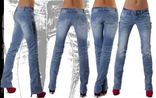 Neu BT Jeans Damen Hüftjeans Hose Zier Zipper Light Blue Style 34