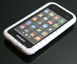 Samsung i9000 Galaxy S Silikon Case Tasche Weiß Glitzer