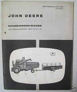 John Deere Schneidwerkswagen Anleitung 730 Mähdrescher