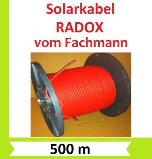 500m Photovoltaik Solarkabel, 6 mm² RADOX Kabel ROT, Huber + Suhner