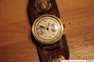 Antik Chronograph OLMA WW2 Gravur Afrika Feldzug 1941