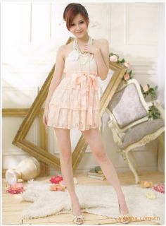 NEW Womens Korea Bud silk wrap chest Dresses skirt 756