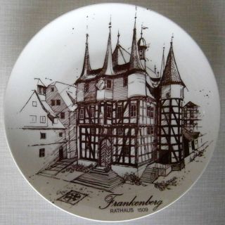 Teller, Sammelteller, Frankenberg Rathaus 1509, Apel Grafik, 24,5 cm