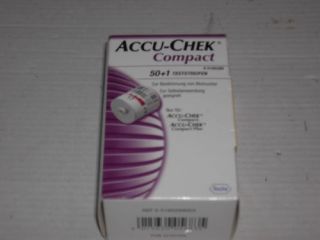 Accu Chek Compact 50+1 Blutzucker Teststreifen neu/ovp MHD 1/14
