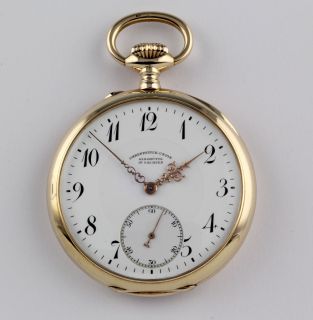 Uhrenfabrik Union Glashuette in Sachsen 14k Gold Taschenuhr um 1895
