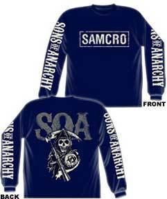 SONS OF ANARCHY Samcro Cracked Longsleeve M L XL XXL XXXL Shirt NEW