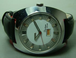 VINTAGE ENICAR SHERPA STAR AUTOMATIC DAY DATE SWISS MENS WRIST USED