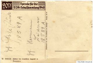801/Künstler AK Willrich Spende für Schulsammlung 1940