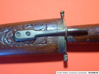 Altes JAGDMESSER Messer INDIEN in HOLZSCHEIDE Messing 60er / 70er   30